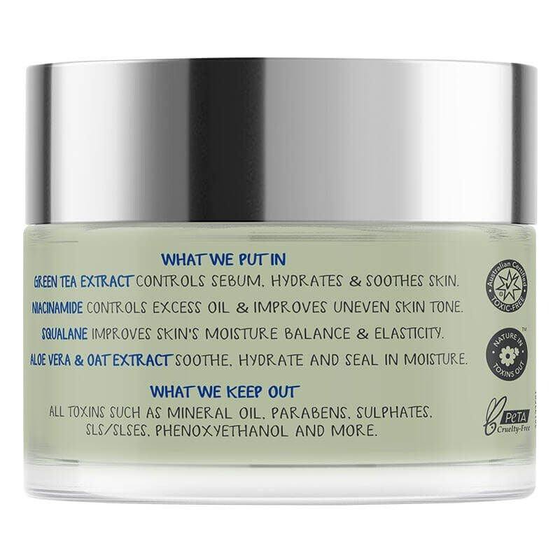The Moms Co. Natural Green Tea Night Gel - 50g for Hydration & Skin Soothing image 3