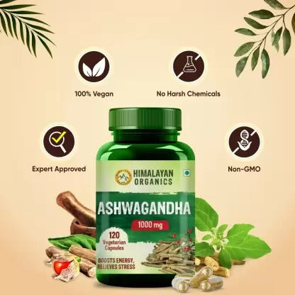 Himalayan Organics Ashwagandha 1000 mg Vegetarian Capsules - 120 caps image 6