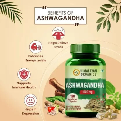Himalayan Organics Ashwagandha 1000 mg Vegetarian Capsules - 120 caps image 4