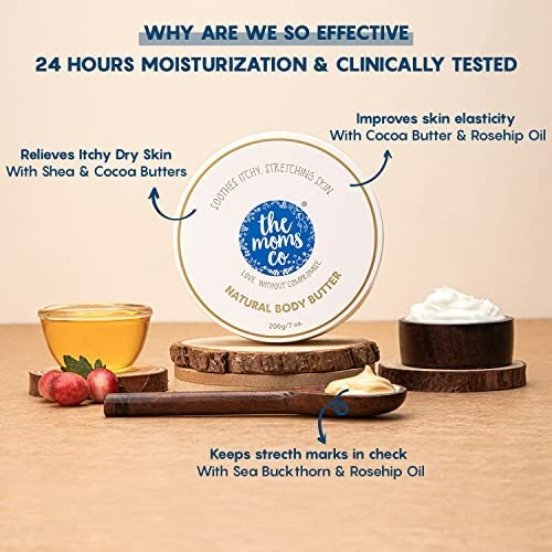 The Moms Co Natural Body Butter – Deep Moisturizing Cream with Shea & Cocoa Butter – 100g / 200g image 5
