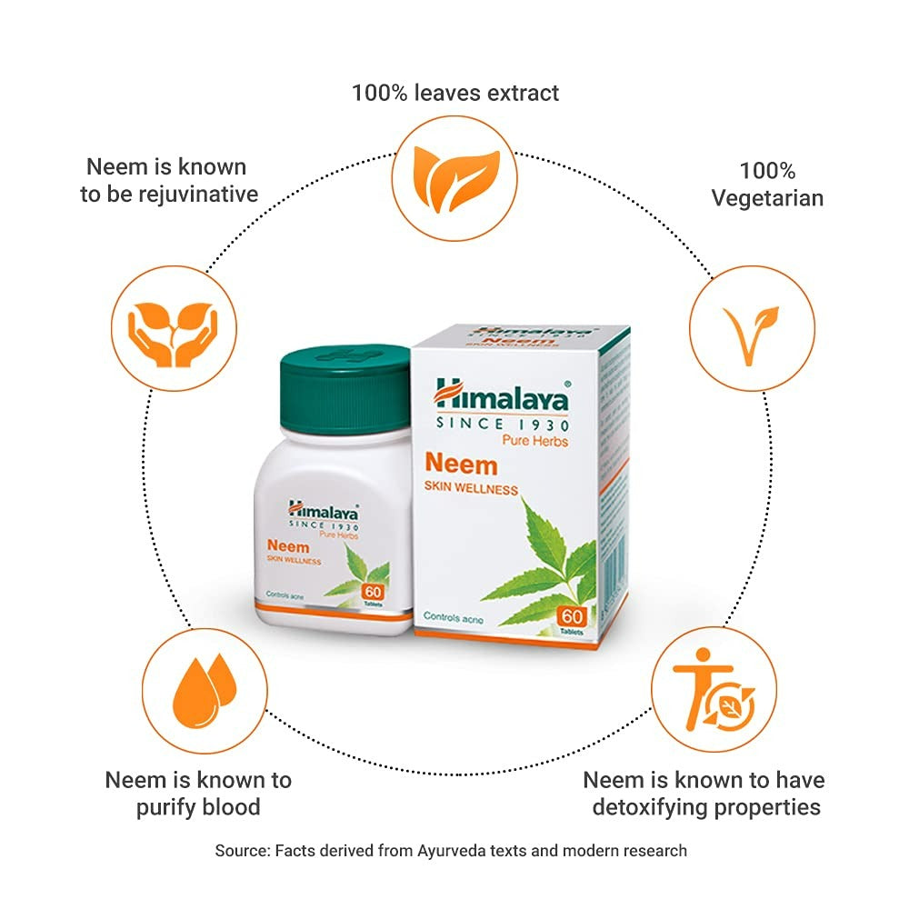 Himalaya Wellness Pure Herbs Neem Skin Wellness - 60 tabs image 3