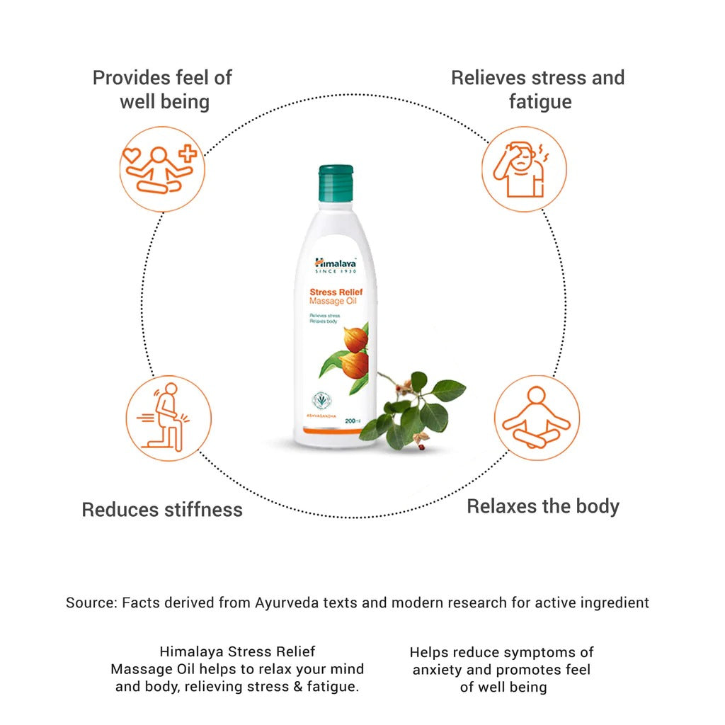 Himalaya Stress Relief Massage Oil - 200 ml image 7