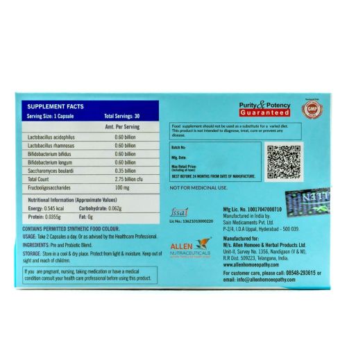Allen Homeopathy Pre + Pro Biotic Capsules image 3