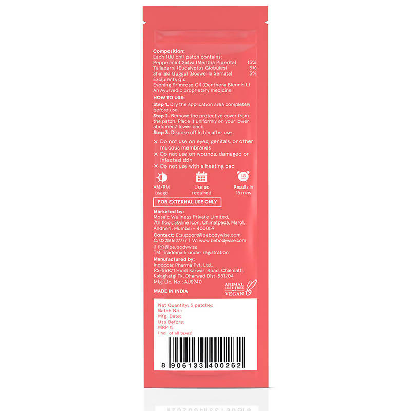 BeBodywise Period Pain Relief Patch For Women -5 Patches image 2