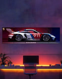 911 GT3 R Rennsport 5-Panel Split Poster – Supercar Wall Art on 300 GSM Paperback bookcover – AVRBOOKS