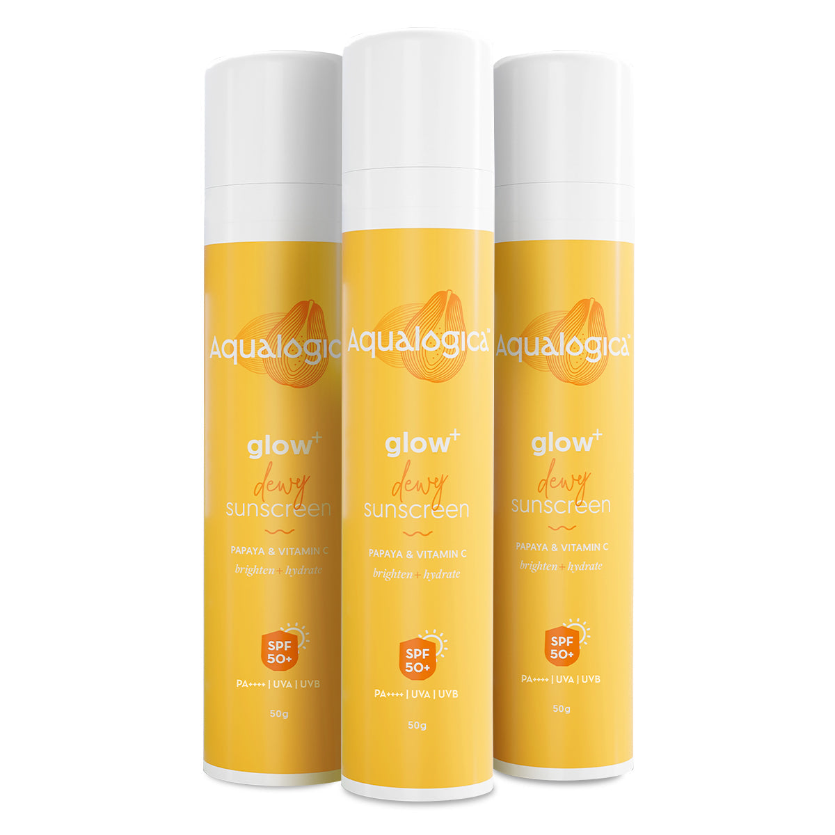 Aqualogica Glow+ Dewy Sunscreen - 50 gms - Pack of 3 image 2