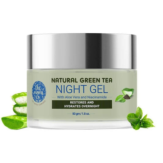 The Moms Co. Natural Green Tea Night Gel - 50g for Hydration & Skin Soothing image 1