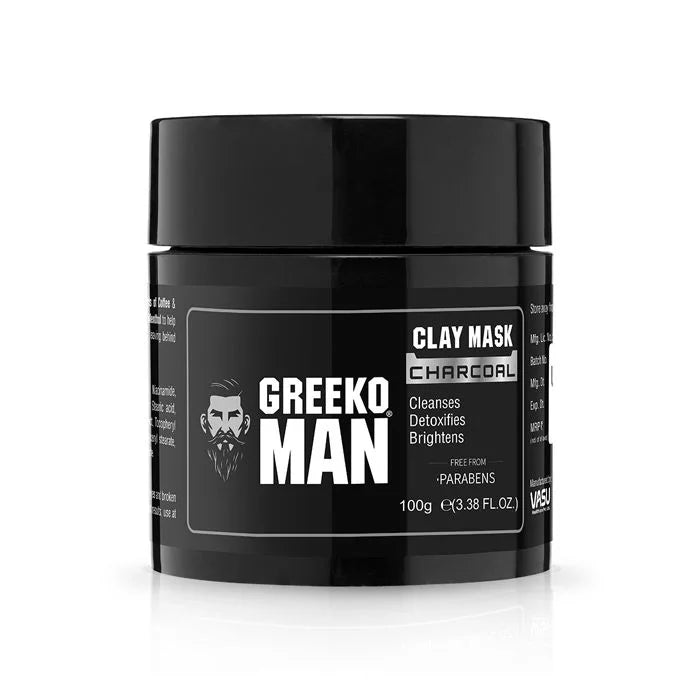 Greeko Man Charcoal Clay Mask - 100 gms image 1