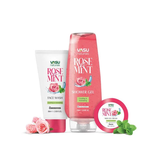 Vasu Naturals Rose & Mint Shower Gel Face Wash & Gel Cream - 430 ml image 1