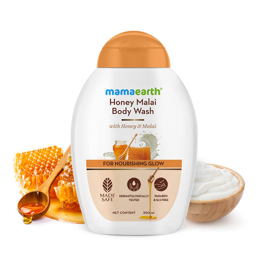 Mamaearth Honey Malai Body Wash for Nourishing Glow - 300 ml image 1
