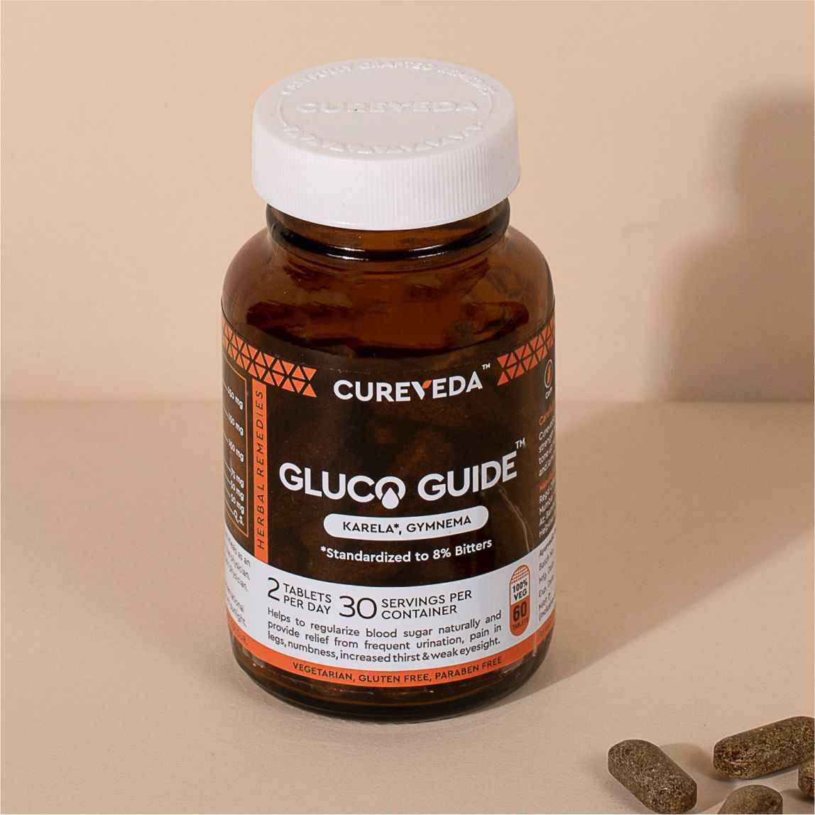Cureveda Gluco Guide Tablets - 60 Tabs | Herbal Wellness Support image 1