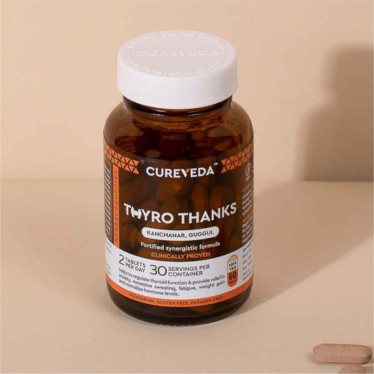 Cureveda Thyro Support - Natural Wellness Supplement, 60 Vegetarian Tablets image 1