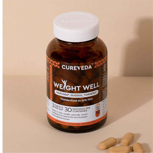 Cureveda Weight Well - Herbal Wellness Support, 90 Vegetarian Tablets image 1