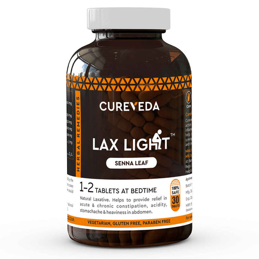 Cureveda Lax Light - Digestive Support, 30 Vegetarian Tablets image 1