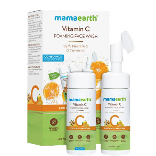 Mamaearth Vitamin C Foaming Face Wash With Brush Combo Pack image 1