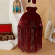 Designer Maroon Tassel Potli Bag image 1