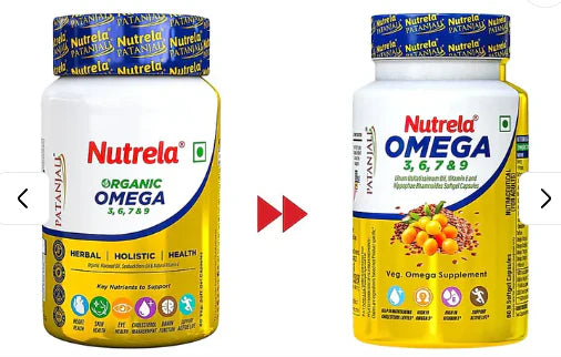 Patanjali Nutrela Organic Omega 3, 6, 7, 9 Capsules - 60 Caps image 3