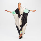 Digital Printed Soft Satin Silk Kaftan, Party Wear Women's Caftan image 3