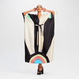 Digital Printed Soft Satin Silk Kaftan, Party Wear Women's Caftan image 4