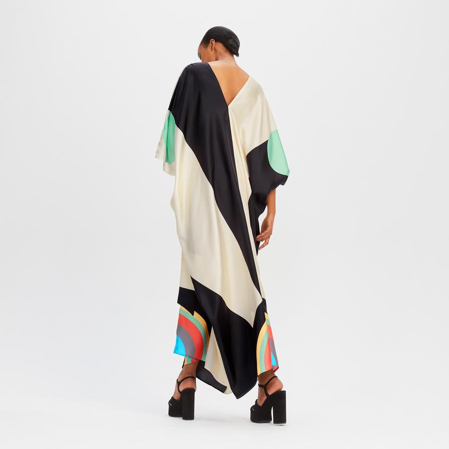 Digital Printed Soft Satin Silk Kaftan, Party Wear Women's Caftan image 5