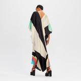 Digital Printed Soft Satin Silk Kaftan, Party Wear Women's Caftan image 5