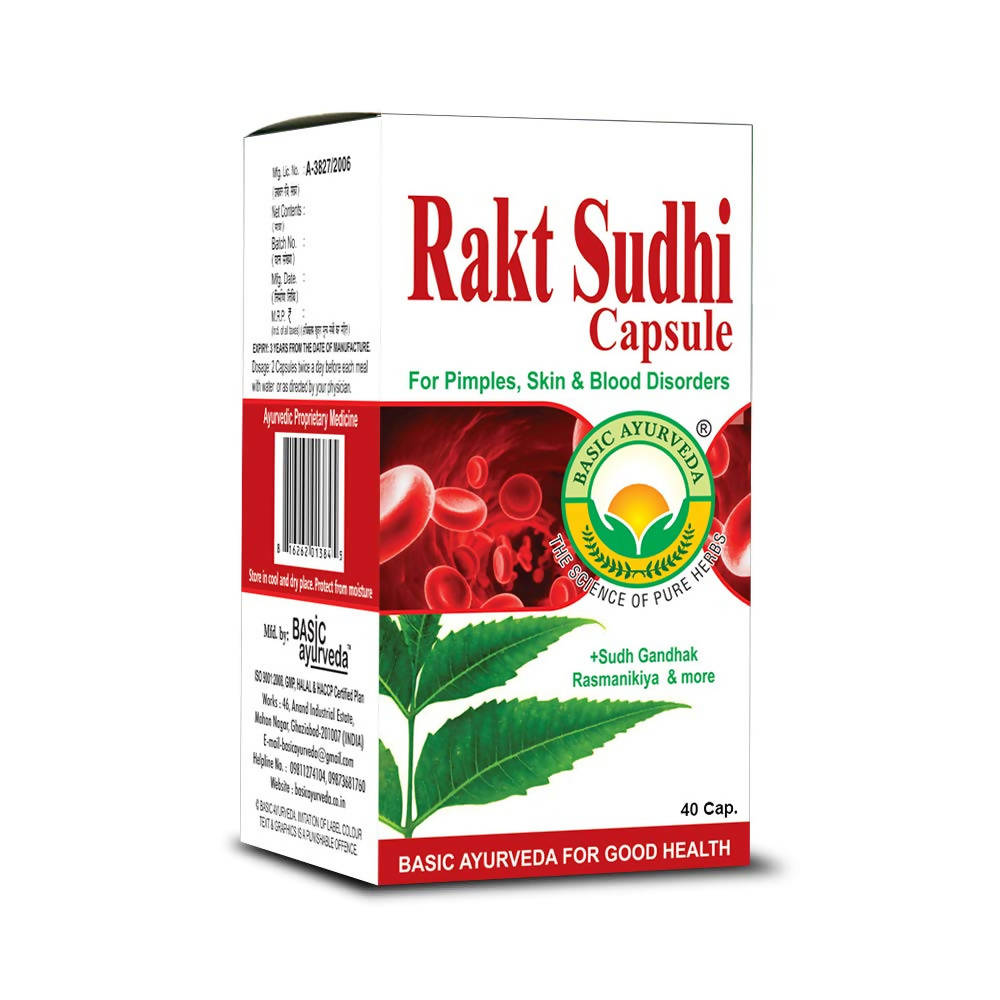 Basic Ayurveda Rakt Sudhi Capsules - 40 Capsules image 2