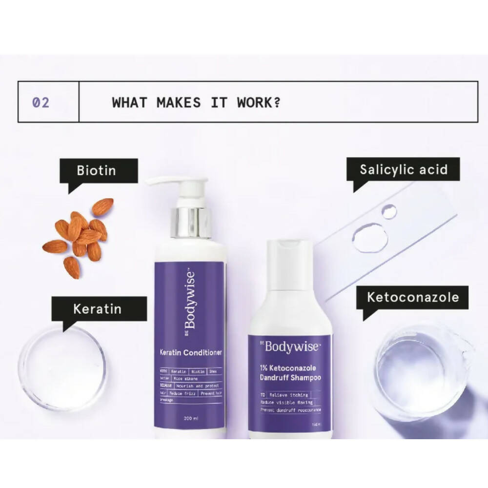 BeBodywise 1% Ketoconazole Dandruff Shampoo and Keratin Conditioner image 3