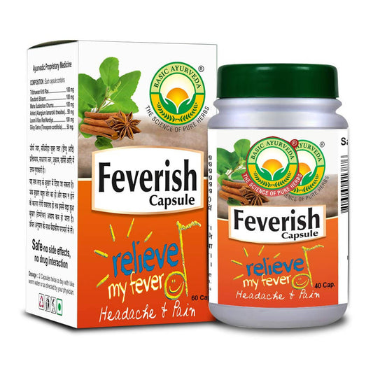 Basic Ayurveda Feverish Capsules - 40 Capsules image 1