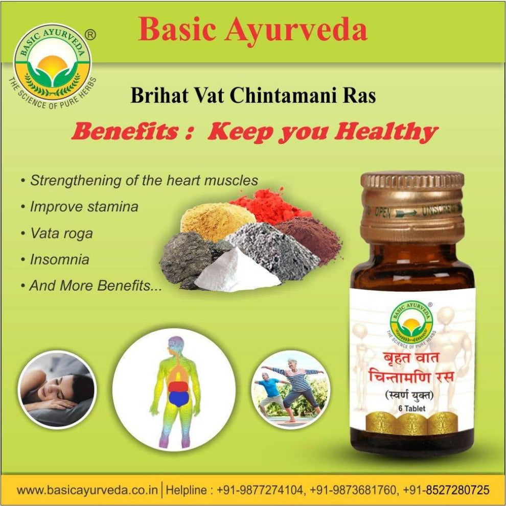 Basic Ayurveda Brihat Vat Chintamani Ras (With Gold) Tablets - 30 Tablets image 2