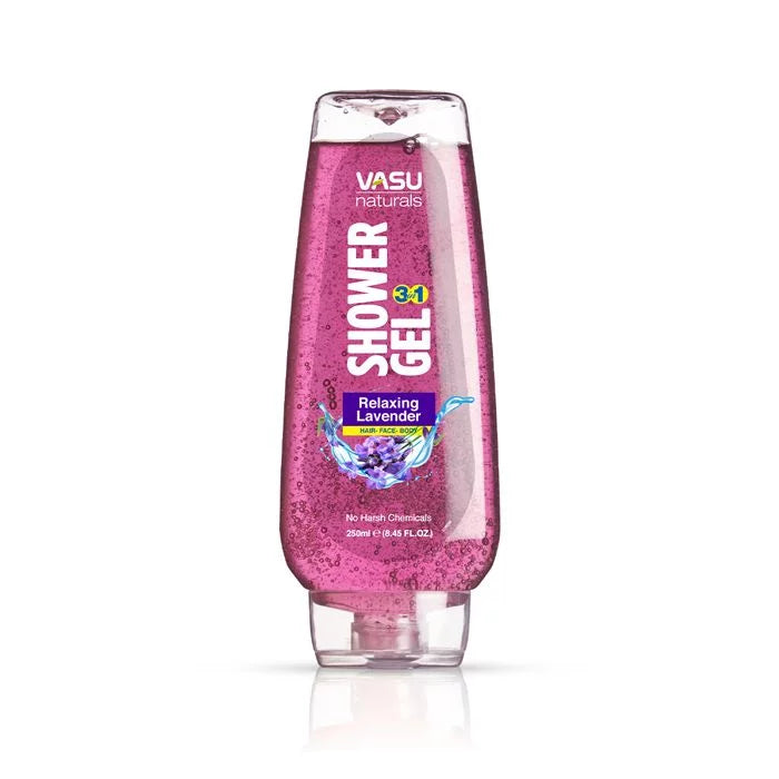 Vasu Naturals 3 in 1 Relaxing Lavender Shower Gel For Hair Face And Body - 250 ml image 1