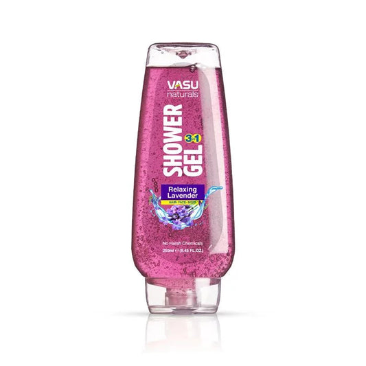 Vasu Naturals 3 in 1 Relaxing Lavender Shower Gel For Hair Face And Body - 250 ml image 1