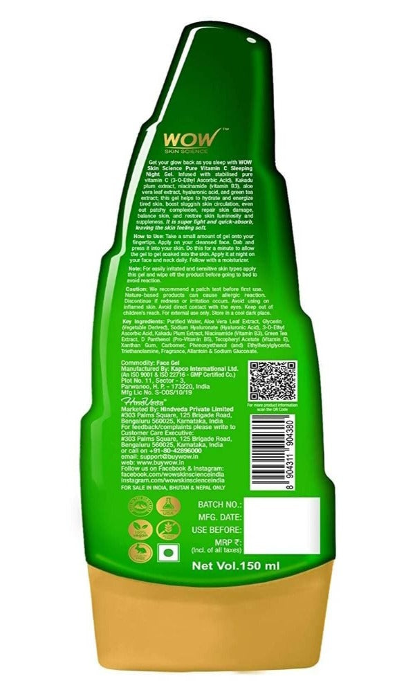 Wow Skin Science Pure Vitamin C Sleeping Night Gel - 150 ml image 2