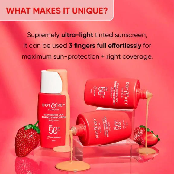 Dot & Key Strawberry Dew Tinted Sunscreen - 03 Sand - 50 ml image 3