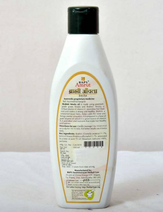 Baps Amrut Brahmi Amala Kesh Taila - 200 ml image 3