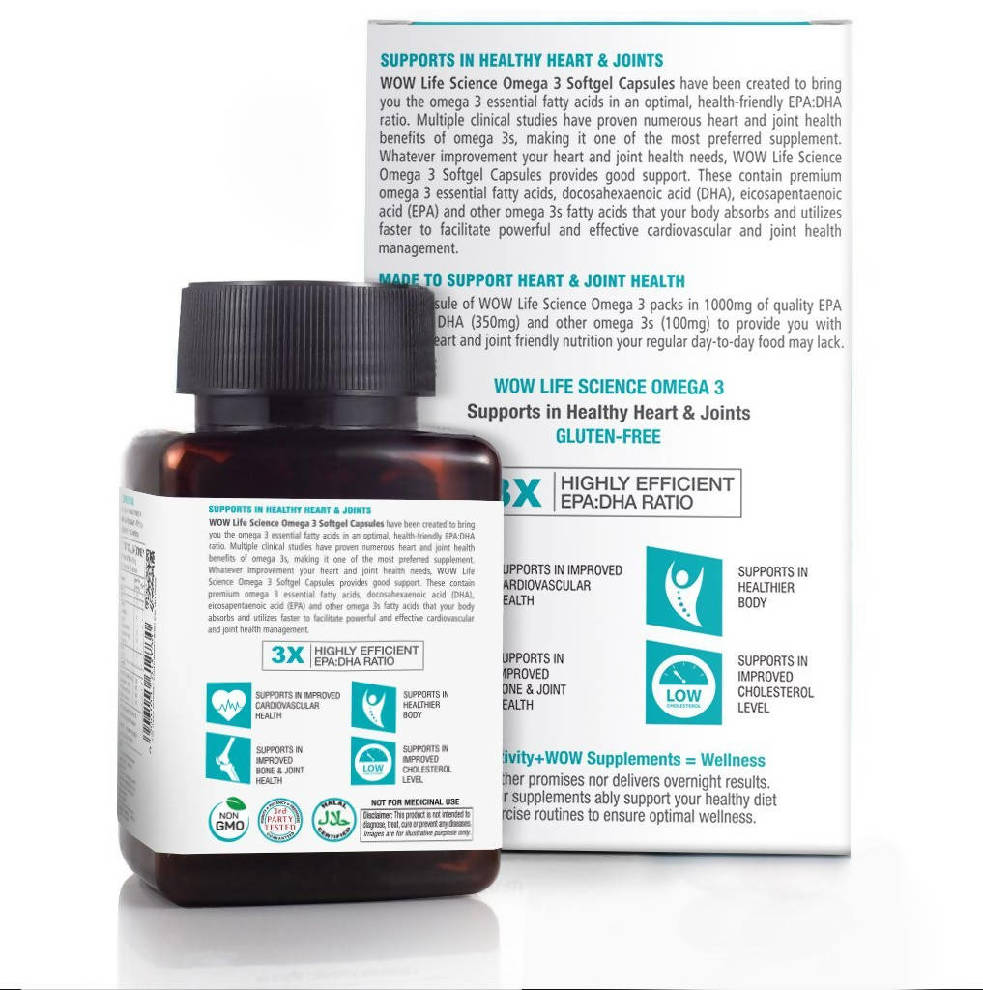 Wow Life Science Omega 3 Capsules - 60 image 2