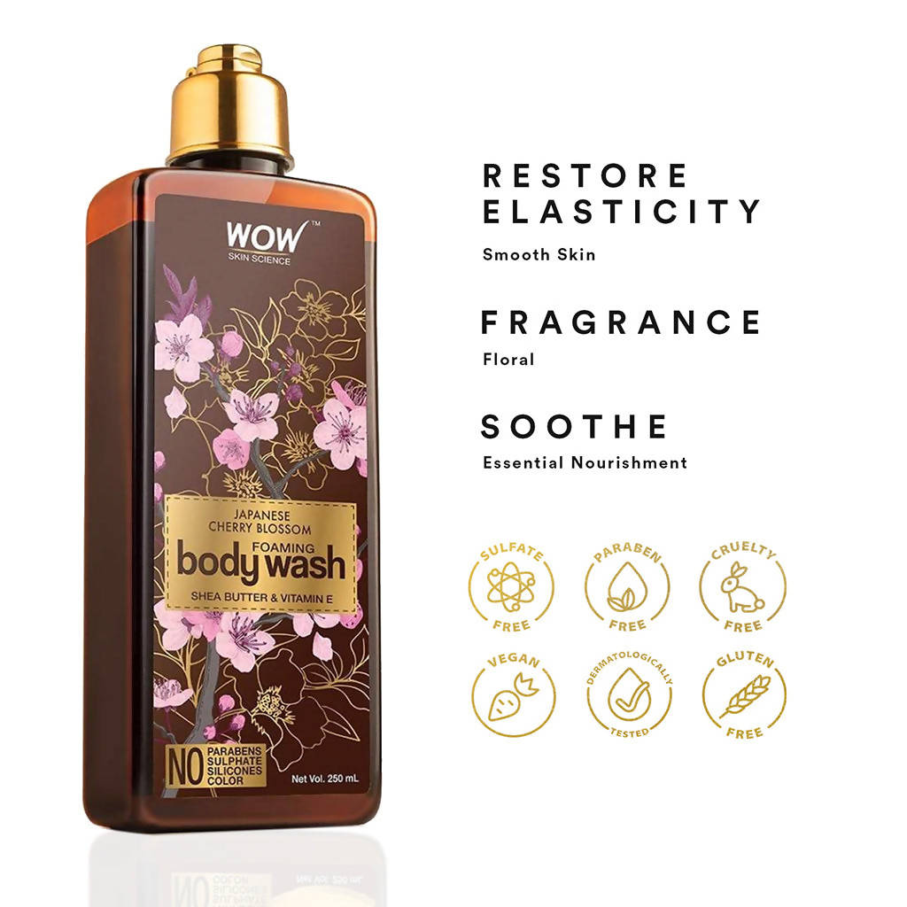 Wow Skin Science Japanese Cherry Blossom Foaming Body Wash - 250 ml image 2
