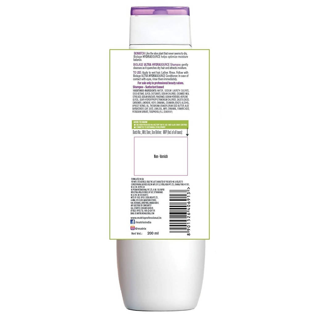 Matrix Biolage HydraSource Plus Aloe Shampoo image 3