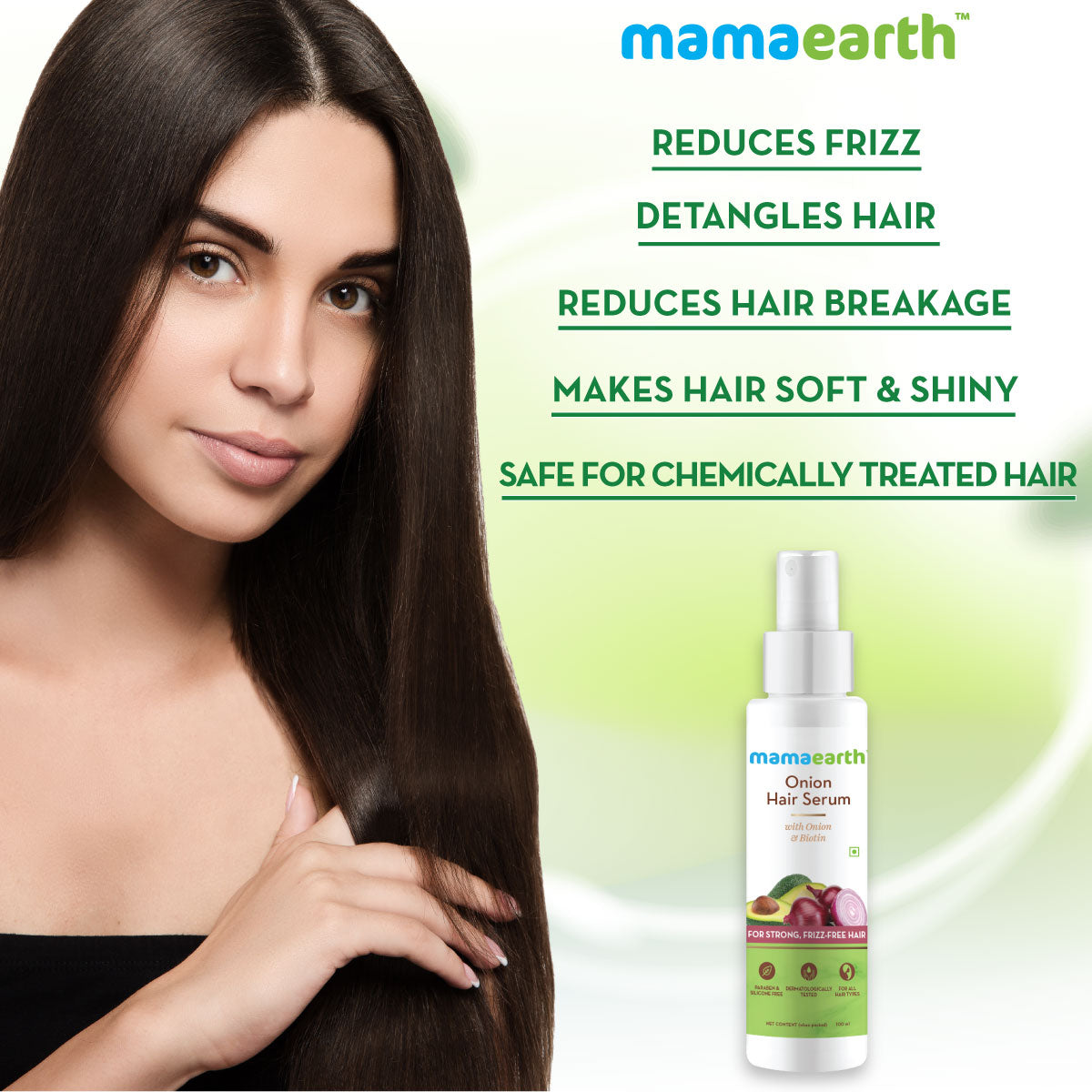Mamaearth Onion Hair Serum with Onion and Biotin for Strong, Frizz-Free Hair - 100 ml image 6