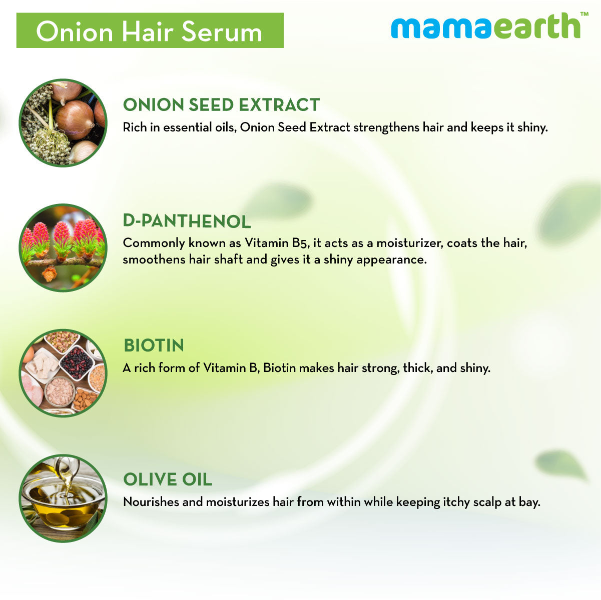 Mamaearth Onion Hair Serum with Onion and Biotin for Strong, Frizz-Free Hair - 100 ml image 3