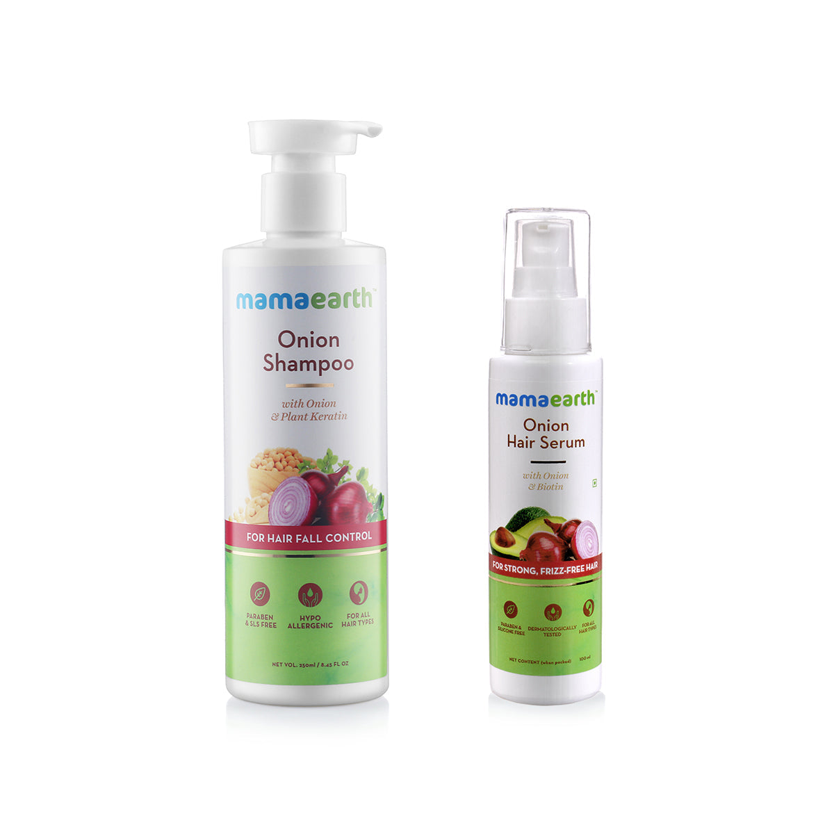 Mamaearth Onion Shampoo and Onion Hair Serum Combo-250ml image 1
