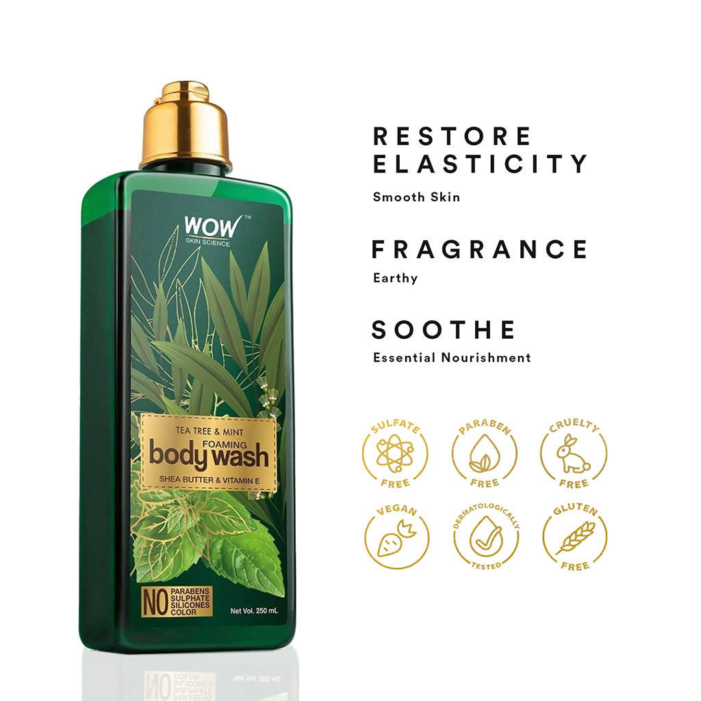 Wow Skin Science Tea Tree & Mint Foaming Body Wash - 250 ml image 3