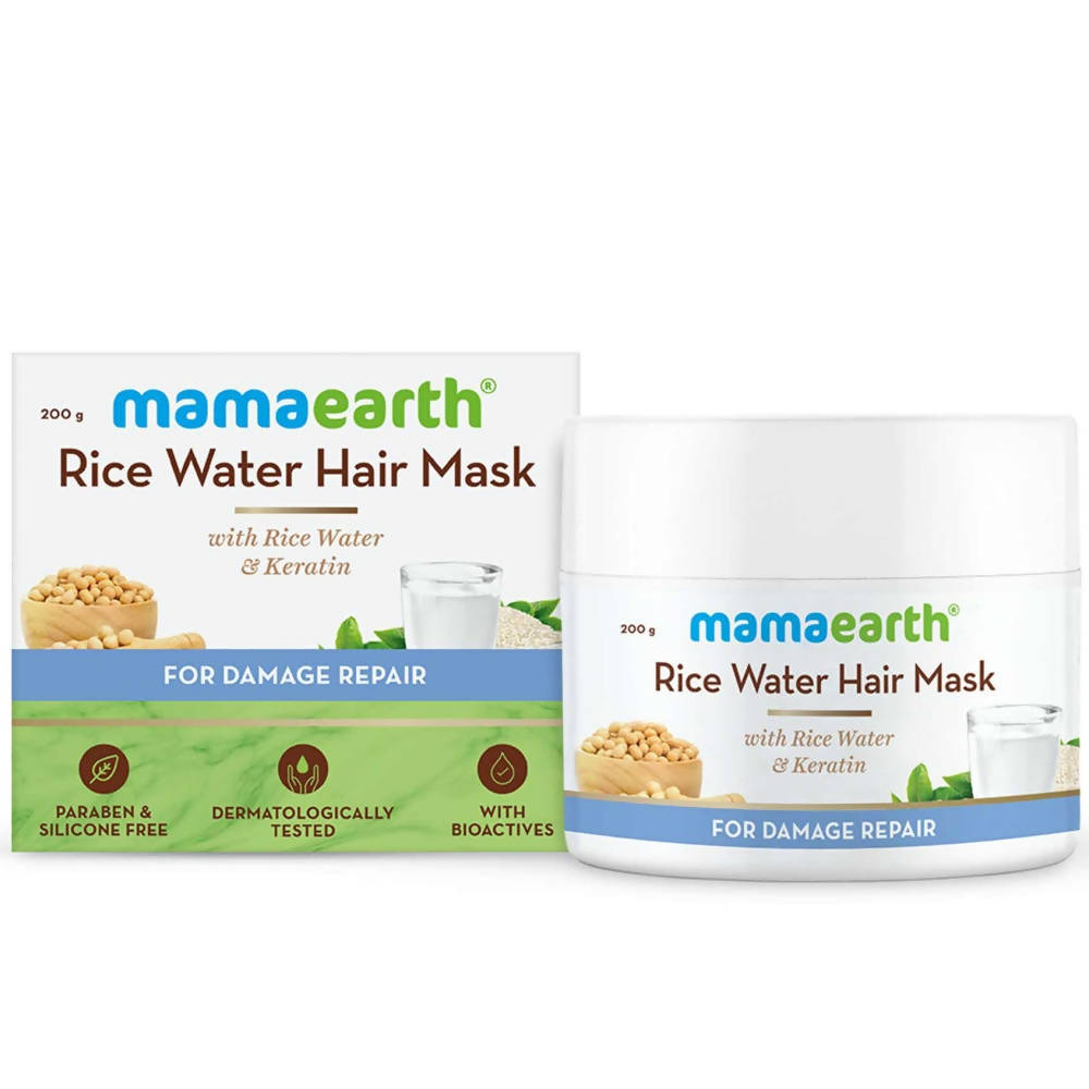 Mamaearth Rice Water Hair Mask with Rice Water & Keratin - 200 gm image 1