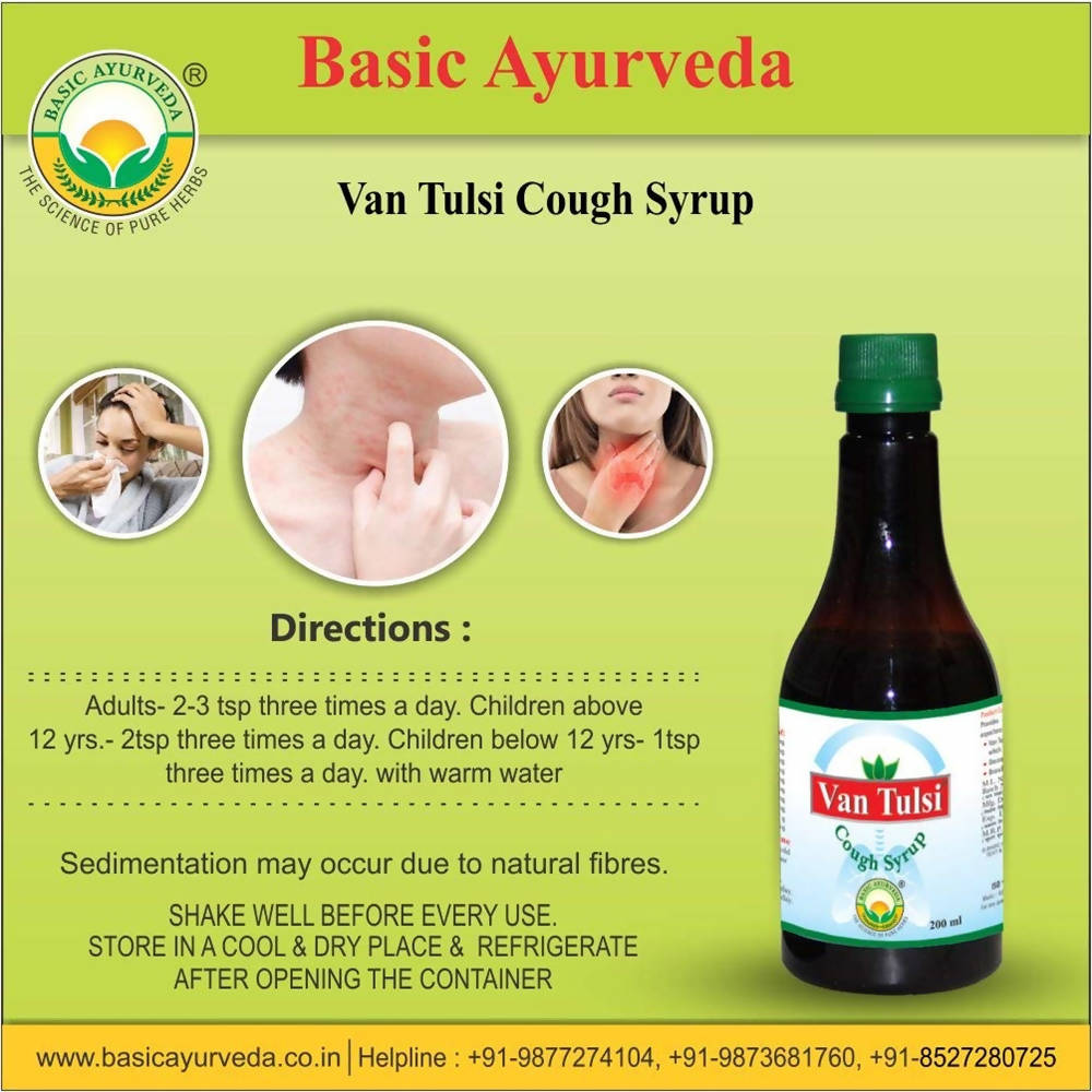 Basic Ayurveda Van Tulsi Cough Syrup - 200 ml image 3