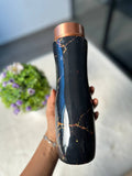Meenakari Print Curve Black Copper Water Bottle - 1 Ltr image 5