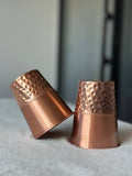 Halh hammer And Half Plain Copper Water Glass - 300ml -  Pack of 2 image 3
