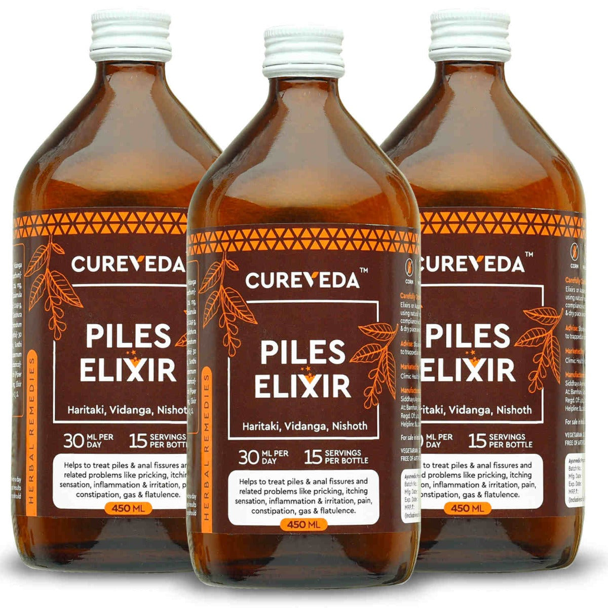 Cureveda Herbal Digestive Elixir – Natural Digestive Support, 450 ml image 3