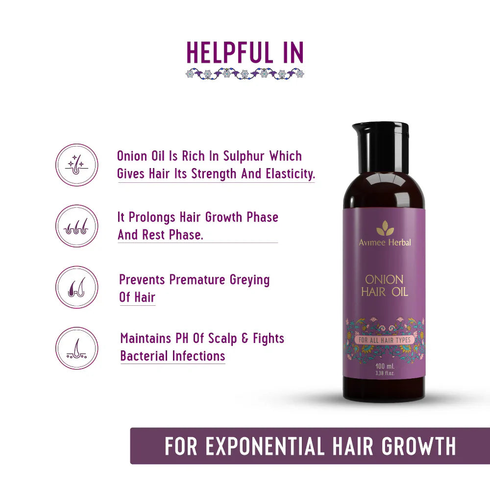 Avimee Herbal Onion Hair Oil -100 ml image 3