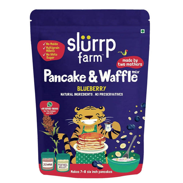 Slurrp Farm Pancake & Waffle Mix Blueberry - 150 gms image 1