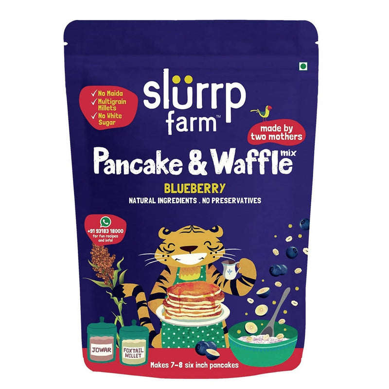 Slurrp Farm Pancake & Waffle Mix Blueberry - 150 gms image 2