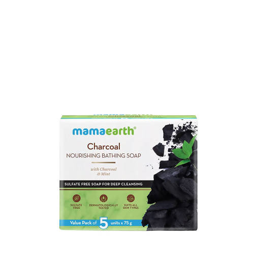 Mamaearth Charcoal Nourishing Bathing Soap - Pack of 5 image 1